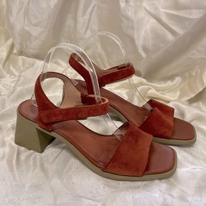 Camper Karolina brown suede heeled sandals size 41